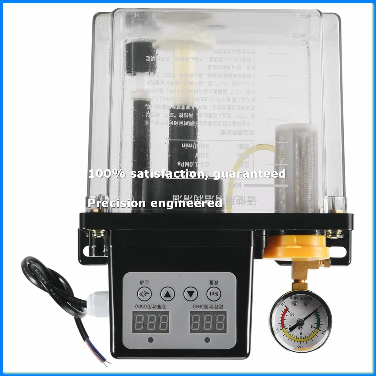 2L Lubricating Oil Pump Automatic Lubricating Oil Pump Electromagnetic Lubrication Pump Lubricator with Pressure Gauge-A07G
2L Lubricating Oil Pump Automatic Lubricating Oil Pump Electromagnetic Lubrication Pump Lubricator with Pressure Gauge-A07G