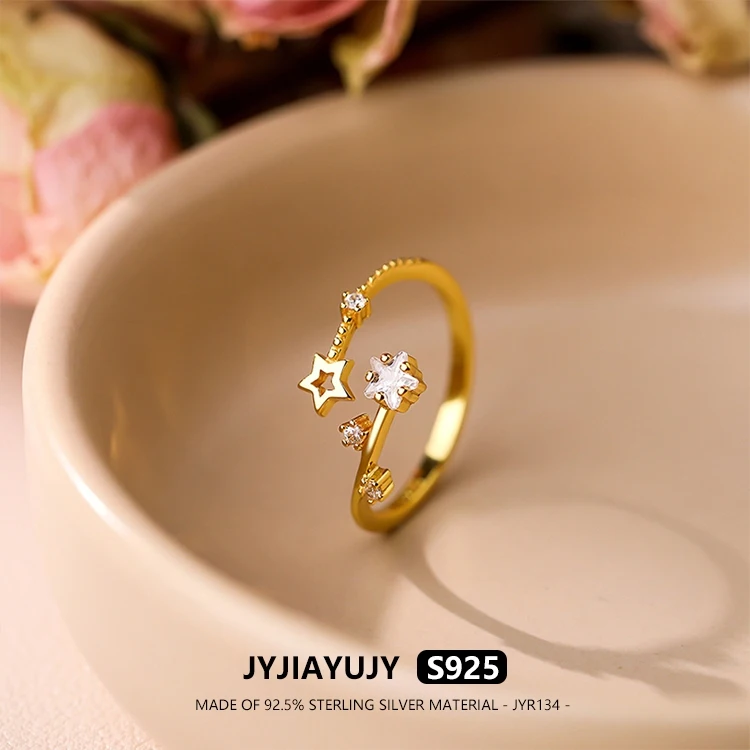 JYJIAYUJY 100% Whole Original Sterling Silver S925 Adjustable Ring 9.5MM Five Pointed Star Fashion Jewelry Gift Daily JYR134
JYJIAYUJY 100% Whole Original Sterling Silver S925 Adjustable Ring 9.5MM Five Pointed Star Fashion Jewelry Gift Daily JYR134