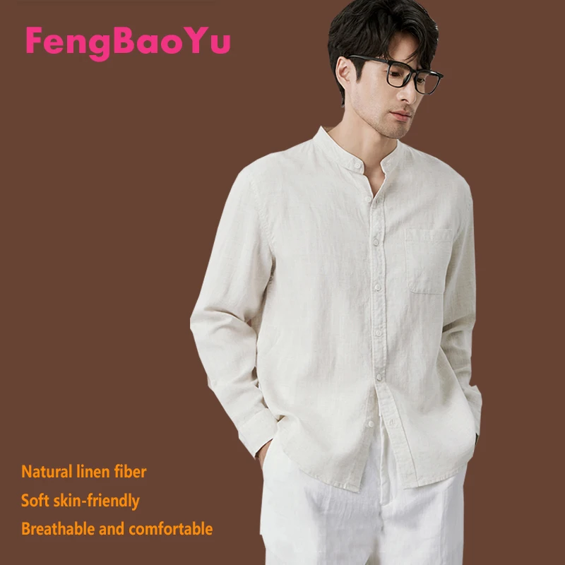 100% Natural Linen Men's Shirt - High-end Luxury Stand-up Collar, Elegant and Casual Style, Breathable and Sweat-absorbent
100% Natural Linen Men's Shirt - High-end Luxury Stand-up Collar, Elegant and Casual Style, Breathable and Sweat-absorbent