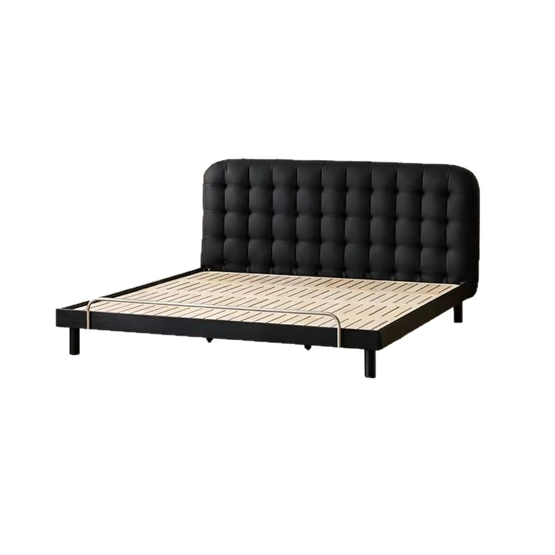 Solid wood bed, high back, black technical cloth bed, Italian minimalist master bedroom, 1.8m upholstered double suspension bed
Solid wood bed, high back, black technical cloth bed, Italian minimalist master bedroom, 1.8m upholstered double suspension bed