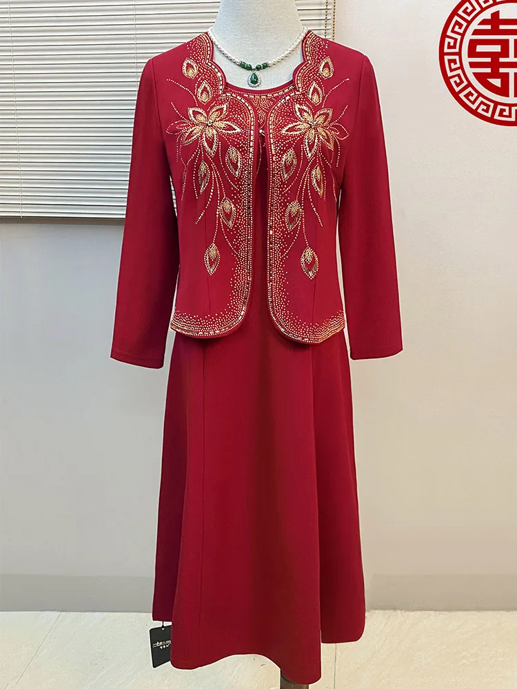 Elegant Mother Wedding Dress Two-Piece Set Long Skirt Slimming Design Spring Collection Belly Concealing Fashionable Elderly ...
Elegant Mother Wedding Dress Two-Piece Set Long Skirt Slimming Design Spring Collection Belly Concealing Fashionable Elderly ...