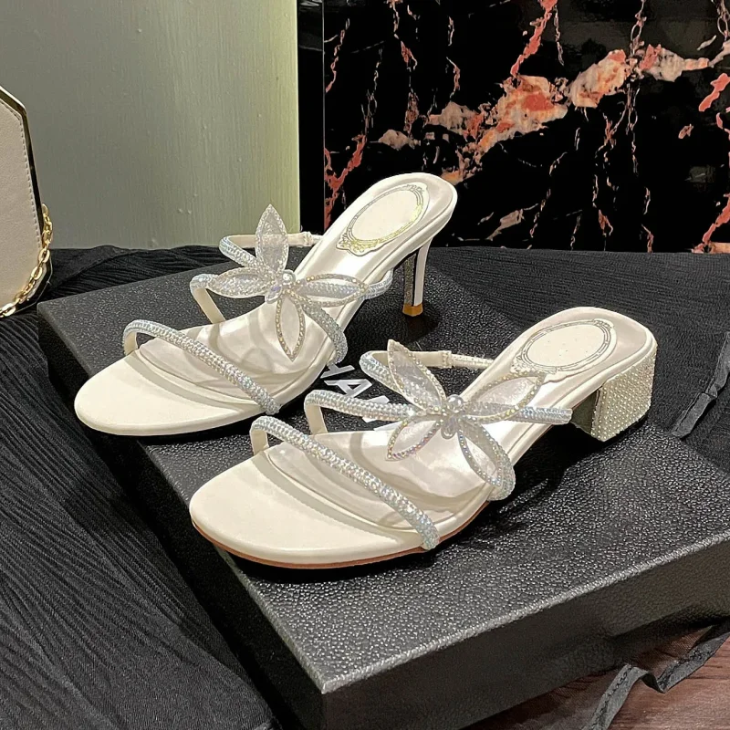 New Summer Women's High-heeled Sandals, Sexy Rhinestone Bow Sandals, Thin Heels and Thick Heels, Two Strap Sandals
New Summer Women's High-heeled Sandals, Sexy Rhinestone Bow Sandals, Thin Heels and Thick Heels, Two Strap Sandals