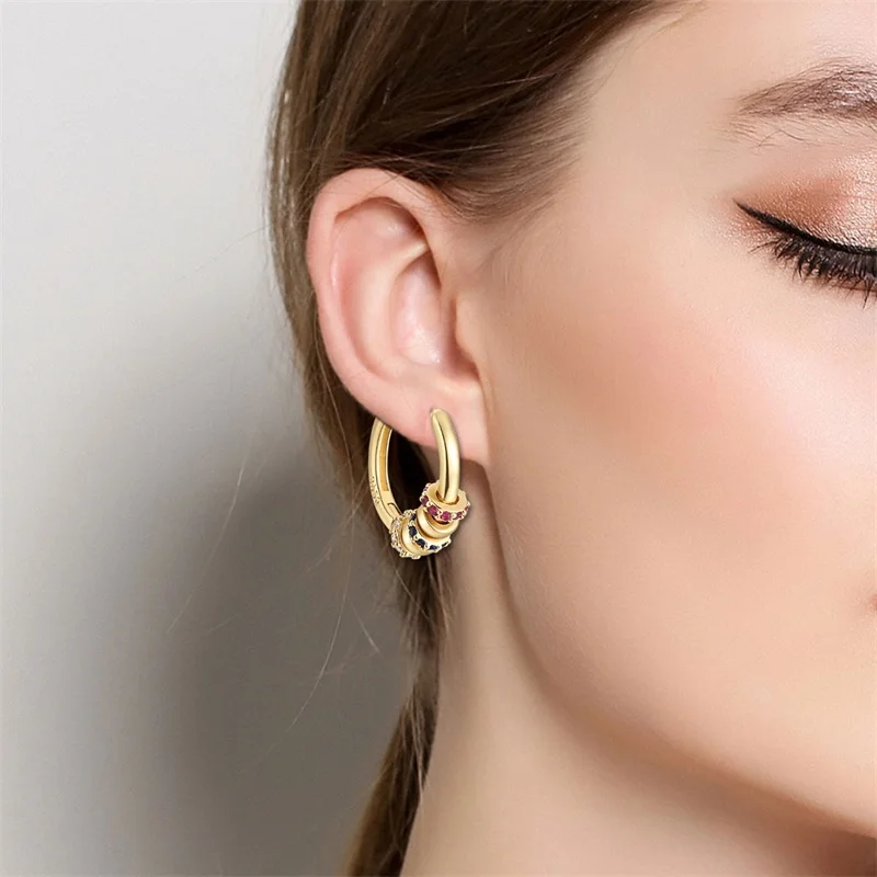 Original 925 Sterling Silver Golden Rainbow Hoop Earrings Sparkling Zircon Earrings For Women Fine Birthday Party Jewelry Gifts
Original 925 Sterling Silver Golden Rainbow Hoop Earrings Sparkling Zircon Earrings For Women Fine Birthday Party Jewelry Gifts