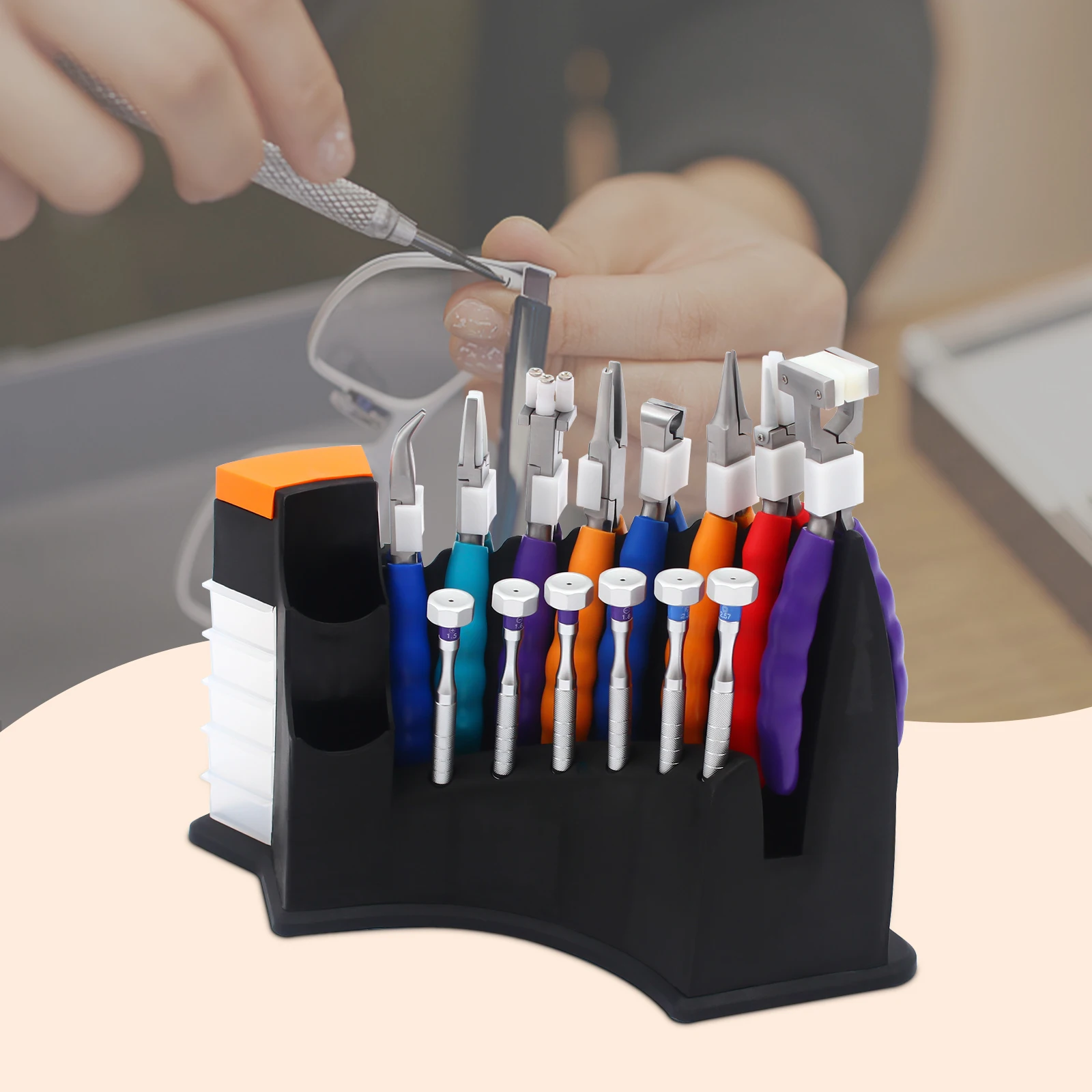 BYMAOCAR Eyeglasses Tool Set, Professional Optical Plier Eyeglass Repair Tool Kit- W/ 8 Optician's Pliers& 6 Screwdrivers
BYMAOCAR Eyeglasses Tool Set, Professional Optical Plier Eyeglass Repair Tool Kit- W/ 8 Optician's Pliers& 6 Screwdrivers