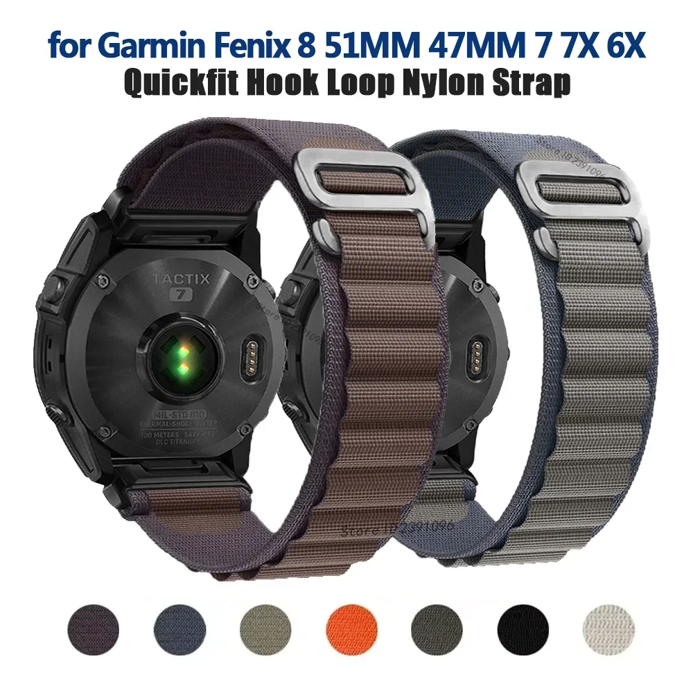 22mm 26mm Hook Loop Nylon Strap for Garmin Fenix 8 51MM 47MM 7 7X 6X Pro 5X Plus Epix Smart Watch Band for Garmin Enduro/Tactix
22mm 26mm Hook Loop Nylon Strap for Garmin Fenix 8 51MM 47MM 7 7X 6X Pro 5X Plus Epix Smart Watch Band for Garmin Enduro/Tactix
