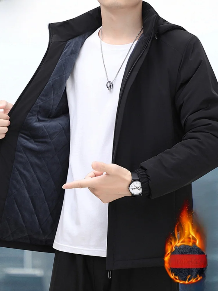 Paul Men's Hooded Cotton Jaet Thiened Fce Lined Loose Fit Warm Windproof Coat Stand Edition Faion Urban Sle
Paul Men's Hooded Cotton Jaet Thiened Fce Lined Loose Fit Warm Windproof Coat Stand Edition Faion Urban Sle