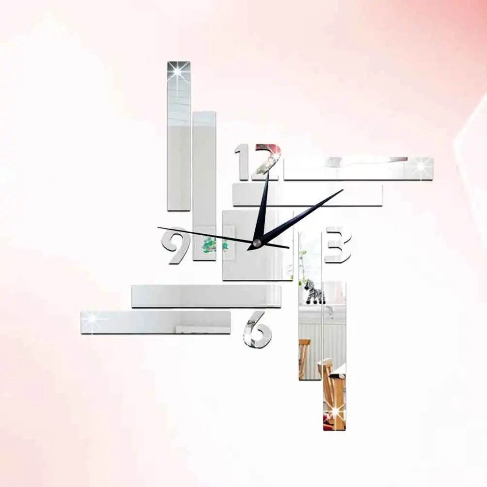 Mirror Clock Decoration Chic Decorate Wall Striped Square Decorative Hanging Art
Mirror Clock Decoration Chic Decorate Wall Striped Square Decorative Hanging Art