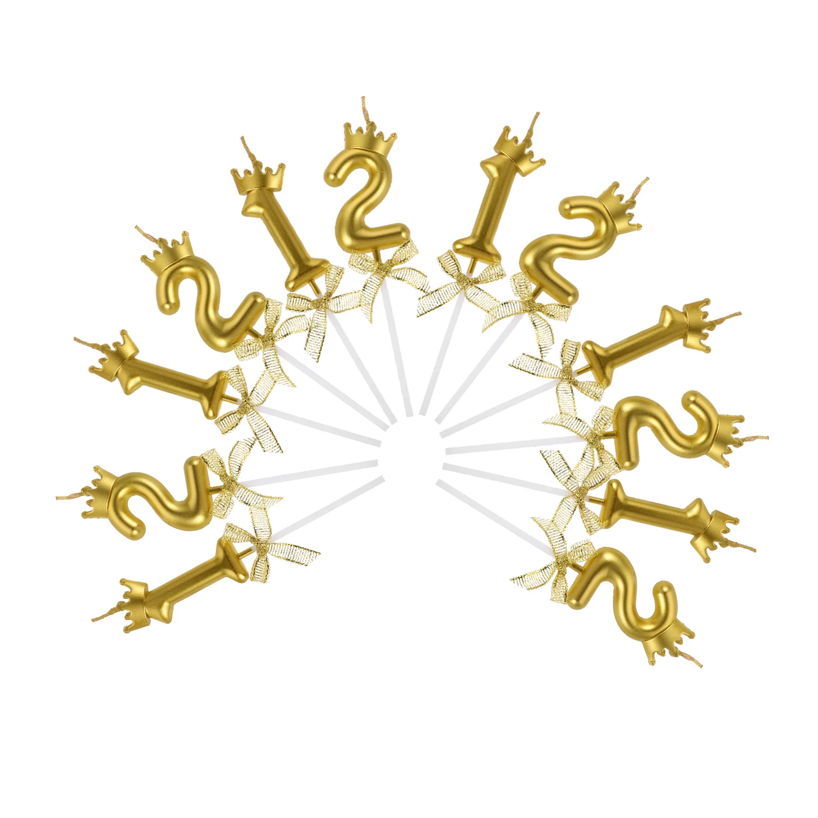 12Pcs Gold Birthday Number Candles Crown Bowknot Design Stable Cake Decorations Birthday Party Supplies Candles Numbers
12Pcs Gold Birthday Number Candles Crown Bowknot Design Stable Cake Decorations Birthday Party Supplies Candles Numbers