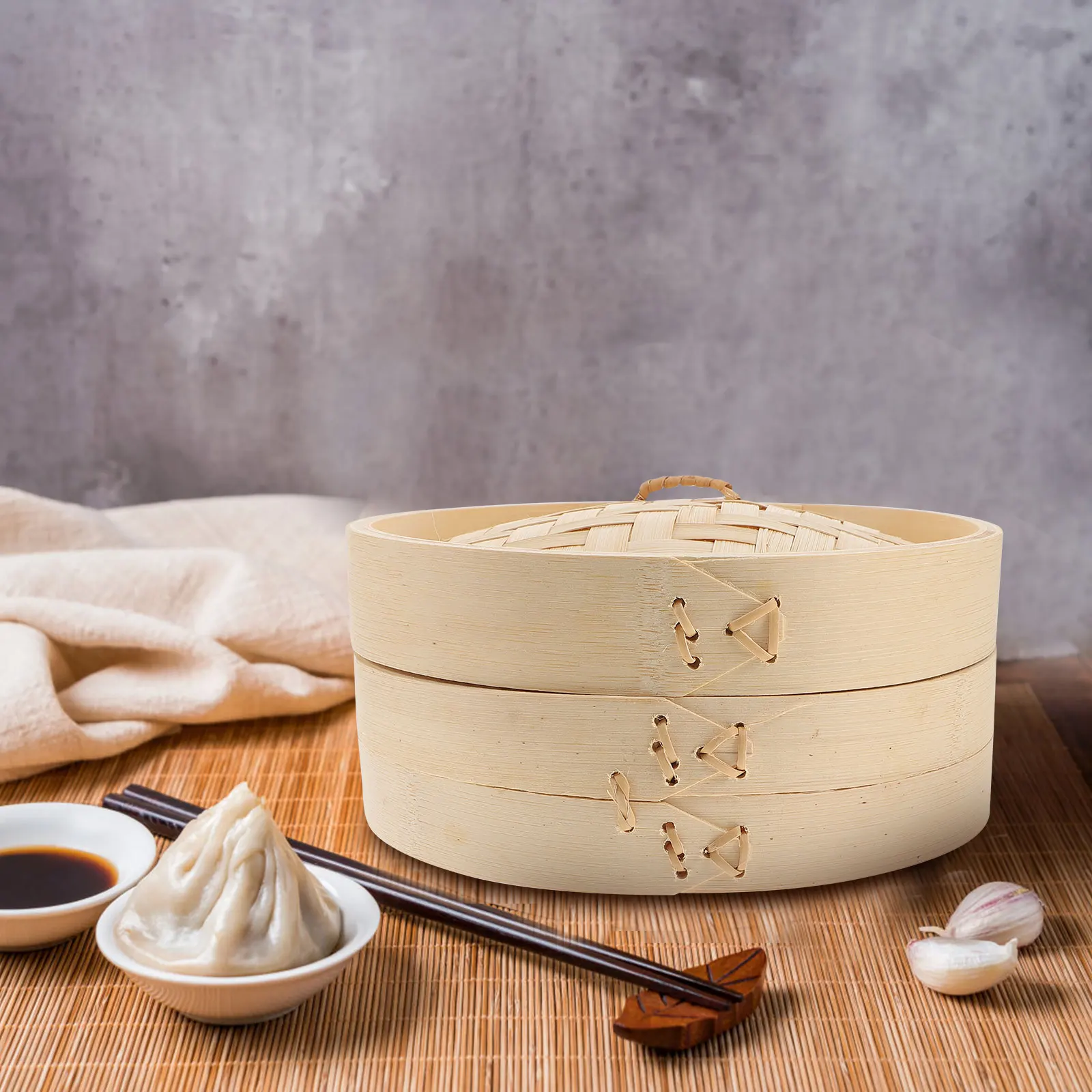 Bamboo Steamer Basket with Lid 1 Set High Temp Resistance Even Heat Ideal for Desserts Meat Rice Eggs Kitchen Accessory
Bamboo Steamer Basket with Lid 1 Set High Temp Resistance Even Heat Ideal for Desserts Meat Rice Eggs Kitchen Accessory