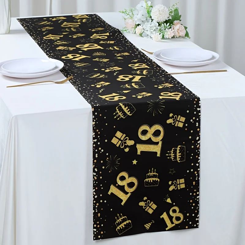 VIKAMA 18th Birthday Coming-of-Age Party Tablecloth Runner Birthday-Themed Restaurant Tablecloth and Tableware Decorations 
VIKAMA 18th Birthday Coming-of-Age Party Tablecloth Runner Birthday-Themed Restaurant Tablecloth and Tableware Decorations
