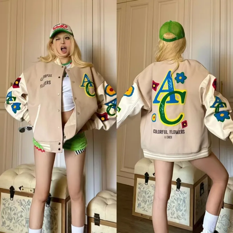 Women Spring And Autumn Color Blocked Baseball Clothes American Style Retro Fashion Trend Niche Jacket Y2k Cool Girl Loose Coat
Women Spring And Autumn Color Blocked Baseball Clothes American Style Retro Fashion Trend Niche Jacket Y2k Cool Girl Loose Coat