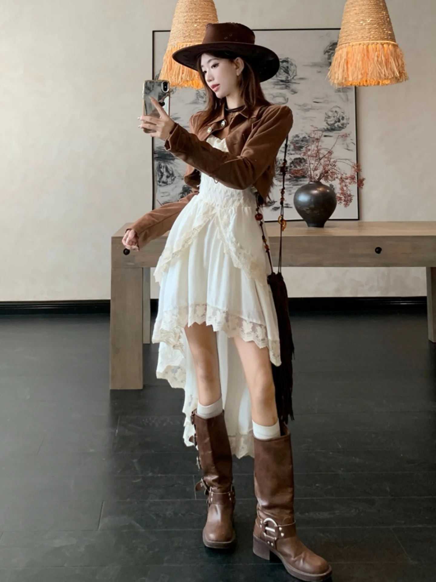 Spring Autumn Women's plus Size Short Open Cardigan Coat And Dress Two Piece Set High Waist Long Sleeve Casual Commute Style
Spring Autumn Women's plus Size Short Open Cardigan Coat And Dress Two Piece Set High Waist Long Sleeve Casual Commute Style