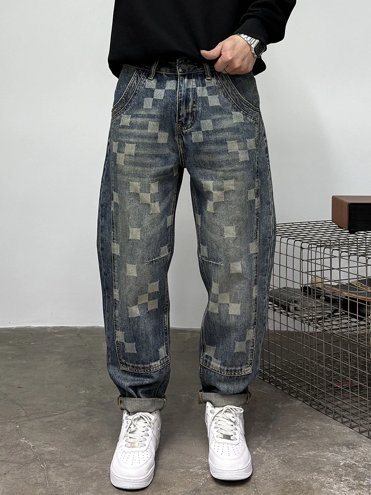 Retro Distressed Denim Jeans Men Summer Fashion Loose Handsome Patchwork Grid Flower Casual Long Pants Youth Straight Leg
Retro Distressed Denim Jeans Men Summer Fashion Loose Handsome Patchwork Grid Flower Casual Long Pants Youth Straight Leg