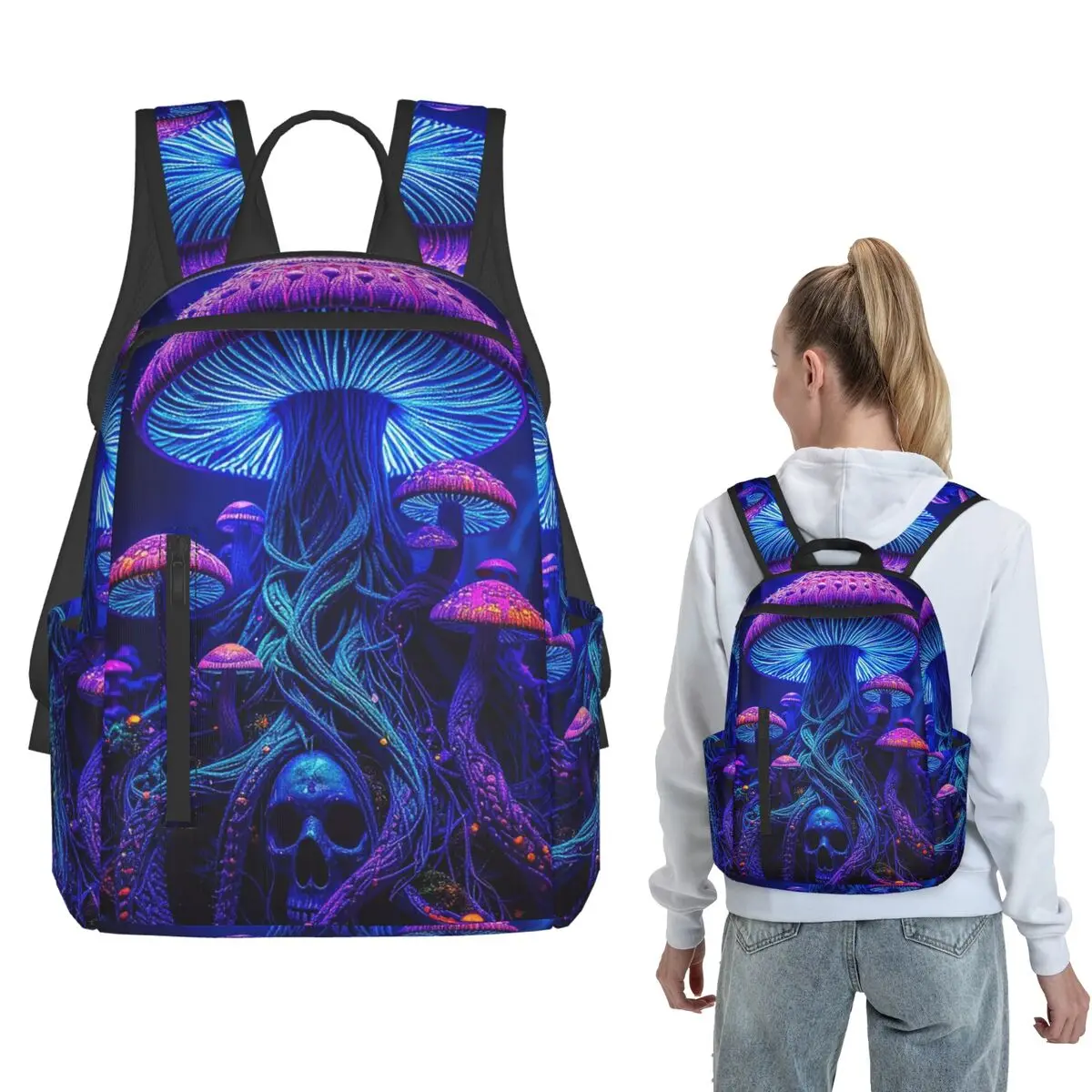 Neon Glowing Magic Mushrooms Backpack Daypack Boys Girls BookBag School Bag Shoulder Bags for Men Women
Neon Glowing Magic Mushrooms Backpack Daypack Boys Girls BookBag School Bag Shoulder Bags for Men Women