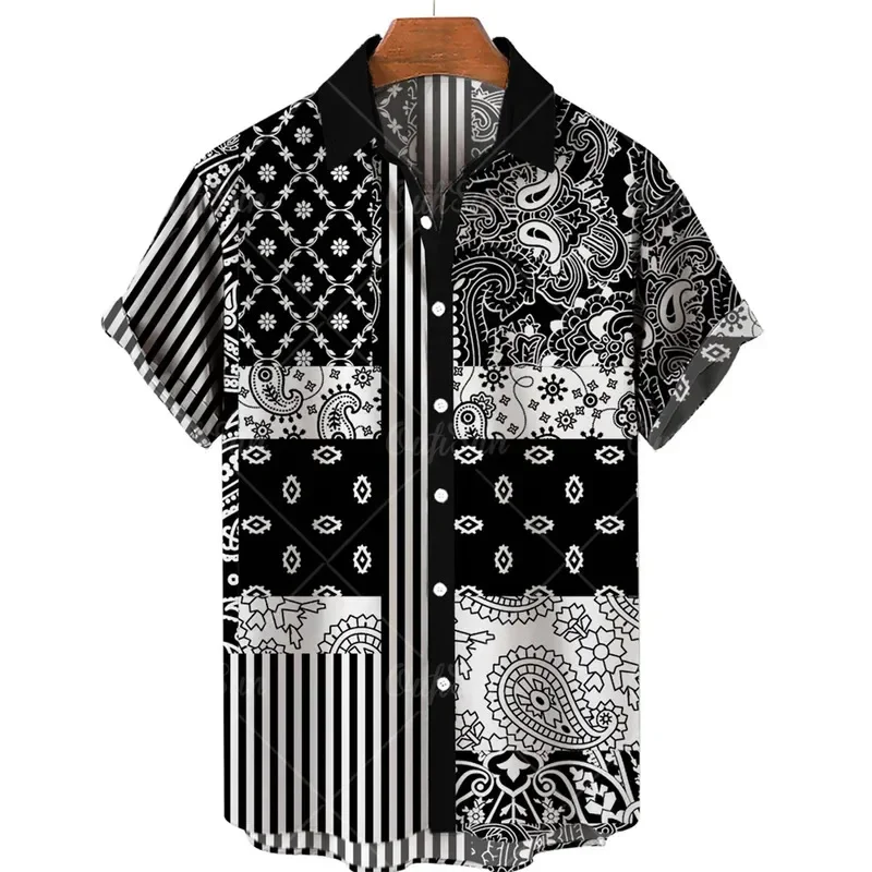 Vintage Patchwork Pattern Short-sleeve Shirt Casual Summer Loose Breathable Men's Fashion Top
Vintage Patchwork Pattern Short-sleeve Shirt Casual Summer Loose Breathable Men's Fashion Top