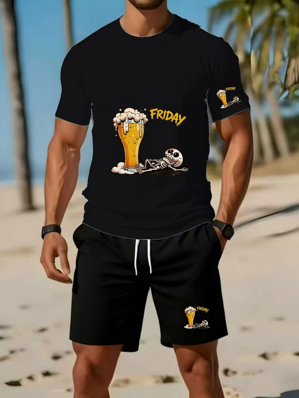 Summer Men's T-Shirt and Shorts Set Beer Pattern 3D Printed T-Shirt Two Piece Set Casual Beer Festival Quick-Dry Men's Clothing
Summer Men's T-Shirt and Shorts Set Beer Pattern 3D Printed T-Shirt Two Piece Set Casual Beer Festival Quick-Dry Men's Clothing