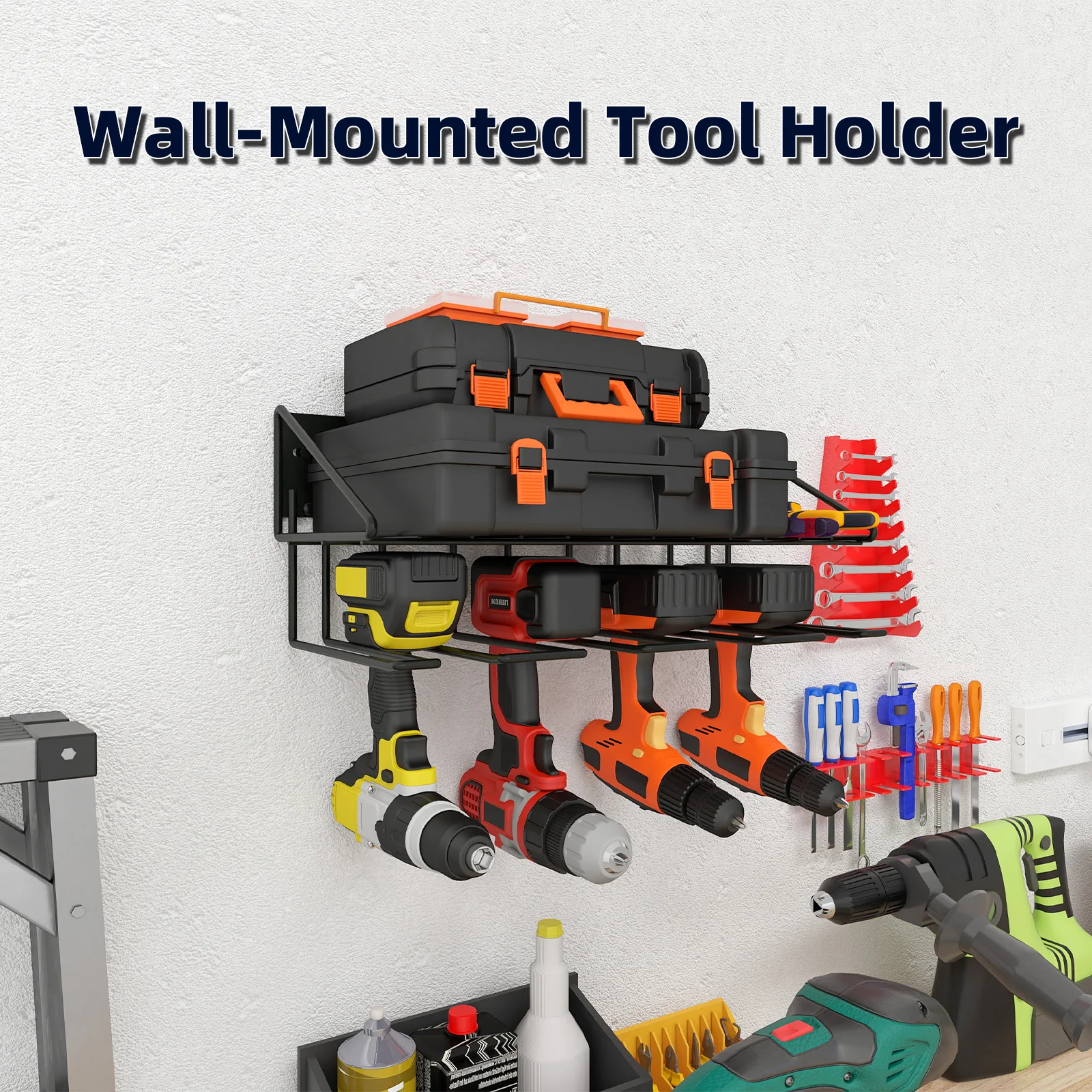 Wall Mounted Power Tool Organizer Drill Holder Garage Storage Rack Heavy Duty Tool Shelf for Toolbox Screwdriver Pliers Workshop
Wall Mounted Power Tool Organizer Drill Holder Garage Storage Rack Heavy Duty Tool Shelf for Toolbox Screwdriver Pliers Workshop