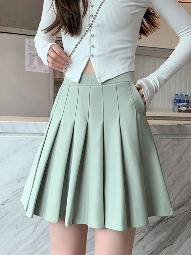 Mini Summer Casual Short Skirts for Women Pocket Design Pleated Skirt Solid High Waist School Uniform Black
Mini Summer Casual Short Skirts for Women Pocket Design Pleated Skirt Solid High Waist School Uniform Black