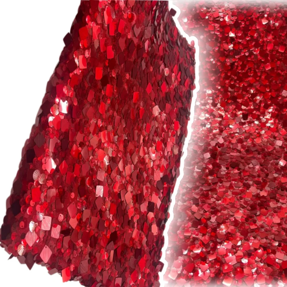 French Mesh Beaded Lace Fabric 5 Yards High Quality African Nigerian Sequins Lace For Women Wedding Party Dress Sewing 2608
French Mesh Beaded Lace Fabric 5 Yards High Quality African Nigerian Sequins Lace For Women Wedding Party Dress Sewing 2608