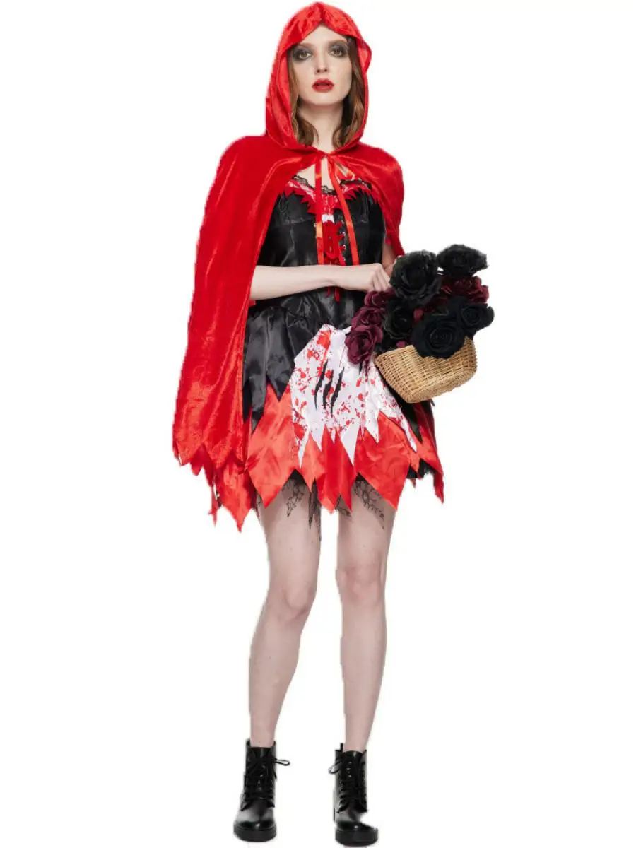Classic Little Red Riding Hood Halloween Costume Set Dress Witch Performance Terror Outfit Women's Traditional Stage Clothing
Classic Little Red Riding Hood Halloween Costume Set Dress Witch Performance Terror Outfit Women's Traditional Stage Clothing