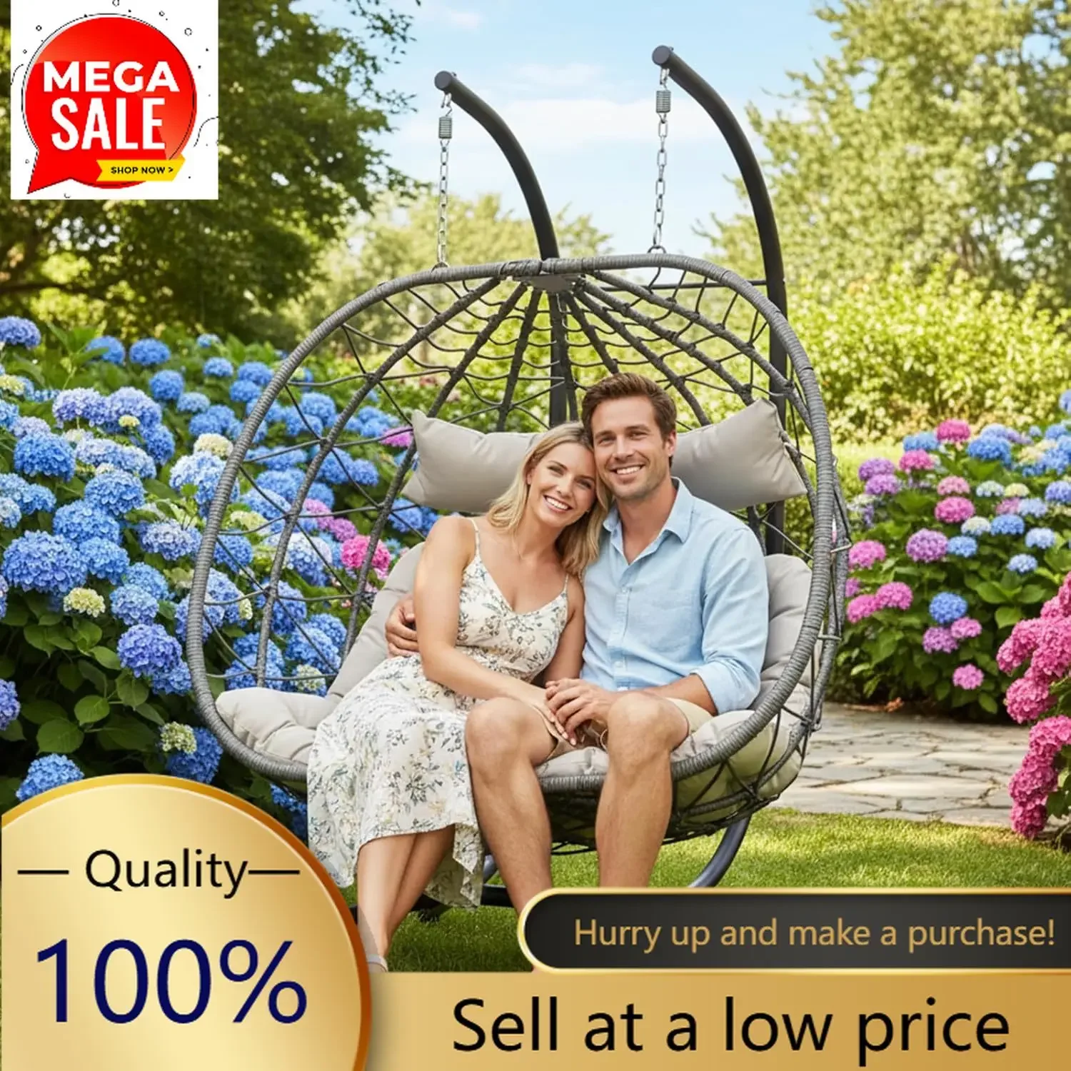 Egg Chair Indoor Outdoor, Foldable Hanging Egg Chair with Stand, Patio Swing Egg Chairs, UV Resistant Removable &Washable Thicke
Egg Chair Indoor Outdoor, Foldable Hanging Egg Chair with Stand, Patio Swing Egg Chairs, UV Resistant Removable &Washable Thicke