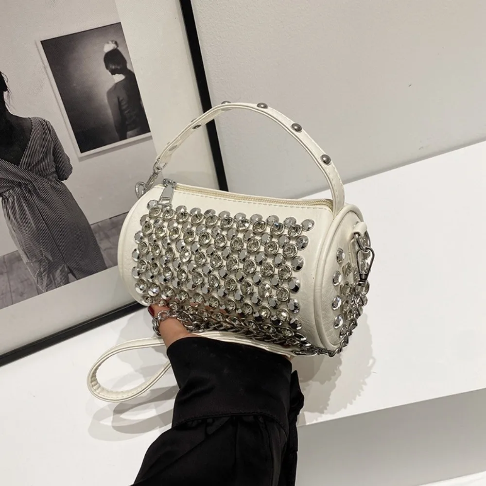 Elegant Rhinestone Evening Bag Metal Rivet Studded Chain Crossbody Bag Chic Multifunctional Cylindrical Handbag Banquet Party
Elegant Rhinestone Evening Bag Metal Rivet Studded Chain Crossbody Bag Chic Multifunctional Cylindrical Handbag Banquet Party