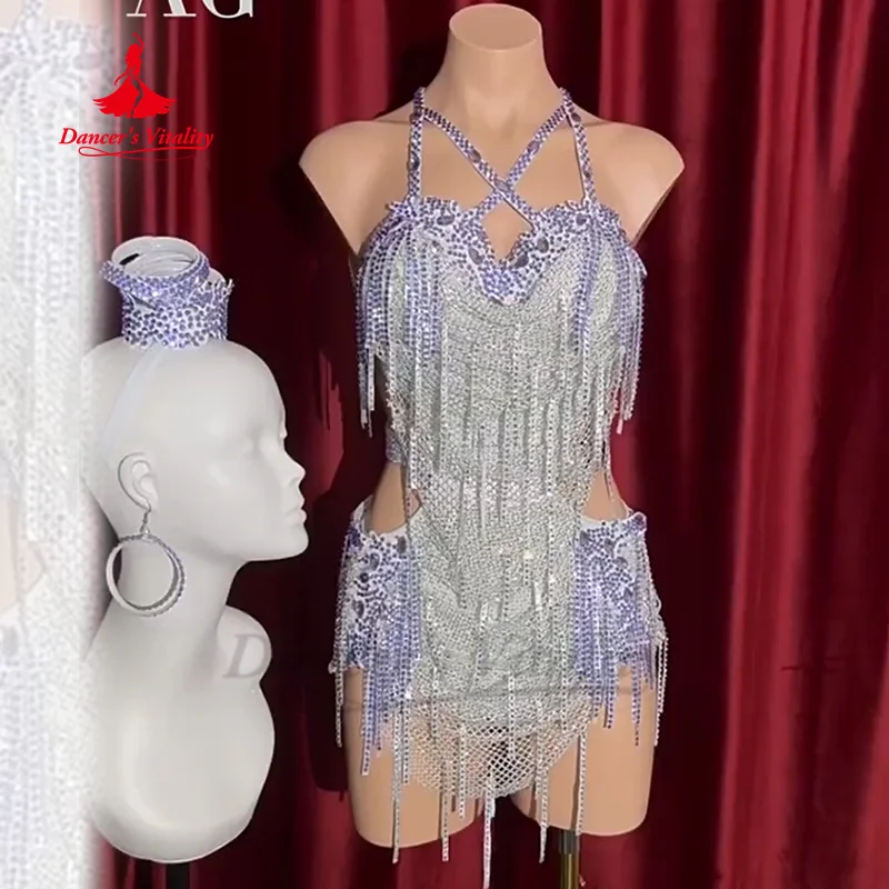 Latin Dance Costume Customization Luxury AB Stones Fringe Dresses for Adult and Children's Professional Competition Clothing
Latin Dance Costume Customization Luxury AB Stones Fringe Dresses for Adult and Children's Professional Competition Clothing