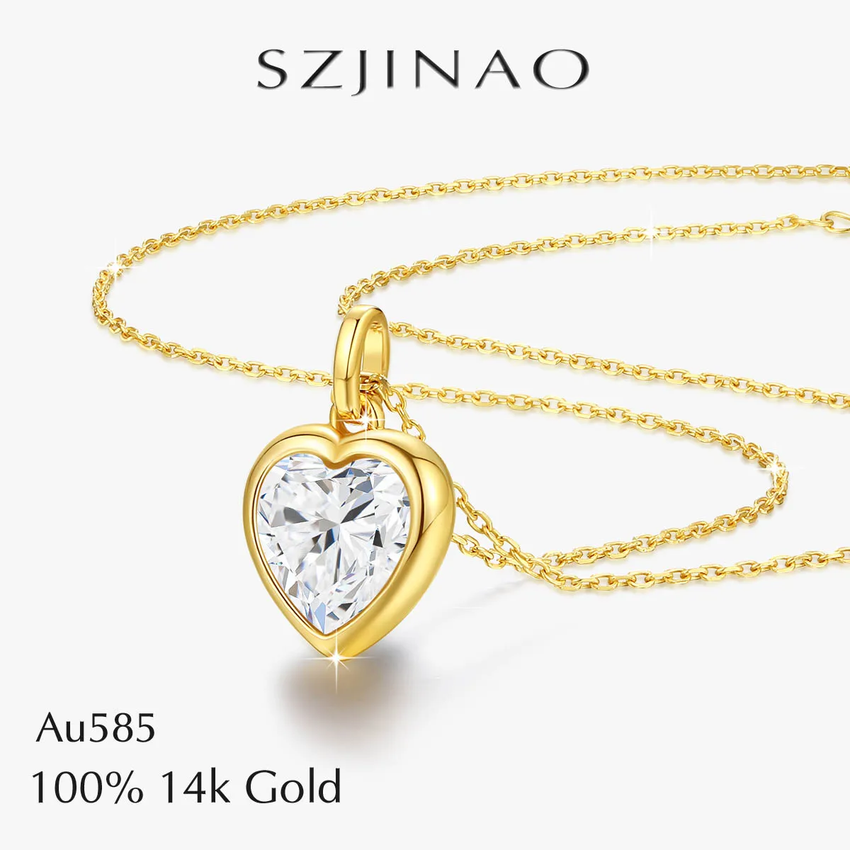 1CT 2CT Heart Shaped Moissanite Pendant 100% 14K Gold for Women 585 Diamond Necklace for Wedding Jewelry Romantic
1CT 2CT Heart Shaped Moissanite Pendant 100% 14K Gold for Women 585 Diamond Necklace for Wedding Jewelry Romantic