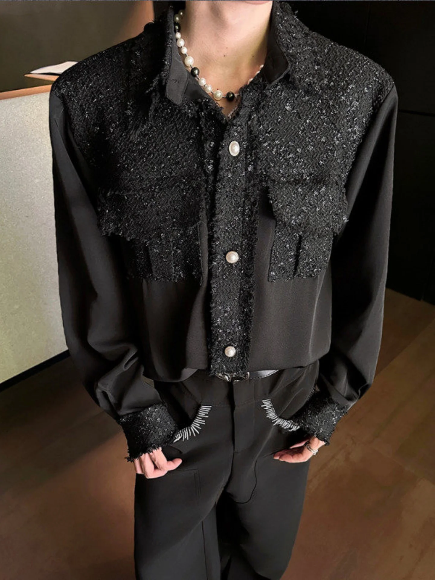 Men's Long Sve irt Pearl Button Fringe Outerwear Luxury Sle Autumn New Design Casual Faion Polyester Fiber Loose Fit
Men's Long Sve irt Pearl Button Fringe Outerwear Luxury Sle Autumn New Design Casual Faion Polyester Fiber Loose Fit