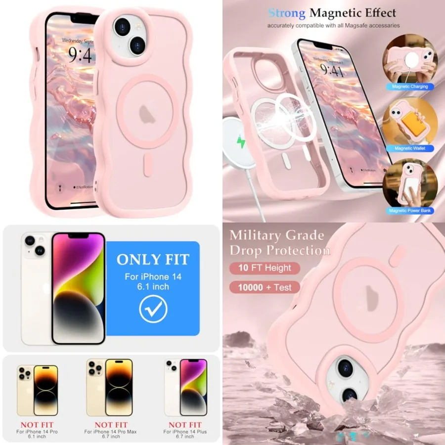 for iPhone 14/iPhone 13 Case, Curly Wave Frame Hard Translucent Matte Clear Back Cover for Women Men Compatible with Magsafe TP
for iPhone 14/iPhone 13 Case, Curly Wave Frame Hard Translucent Matte Clear Back Cover for Women Men Compatible with Magsafe TP