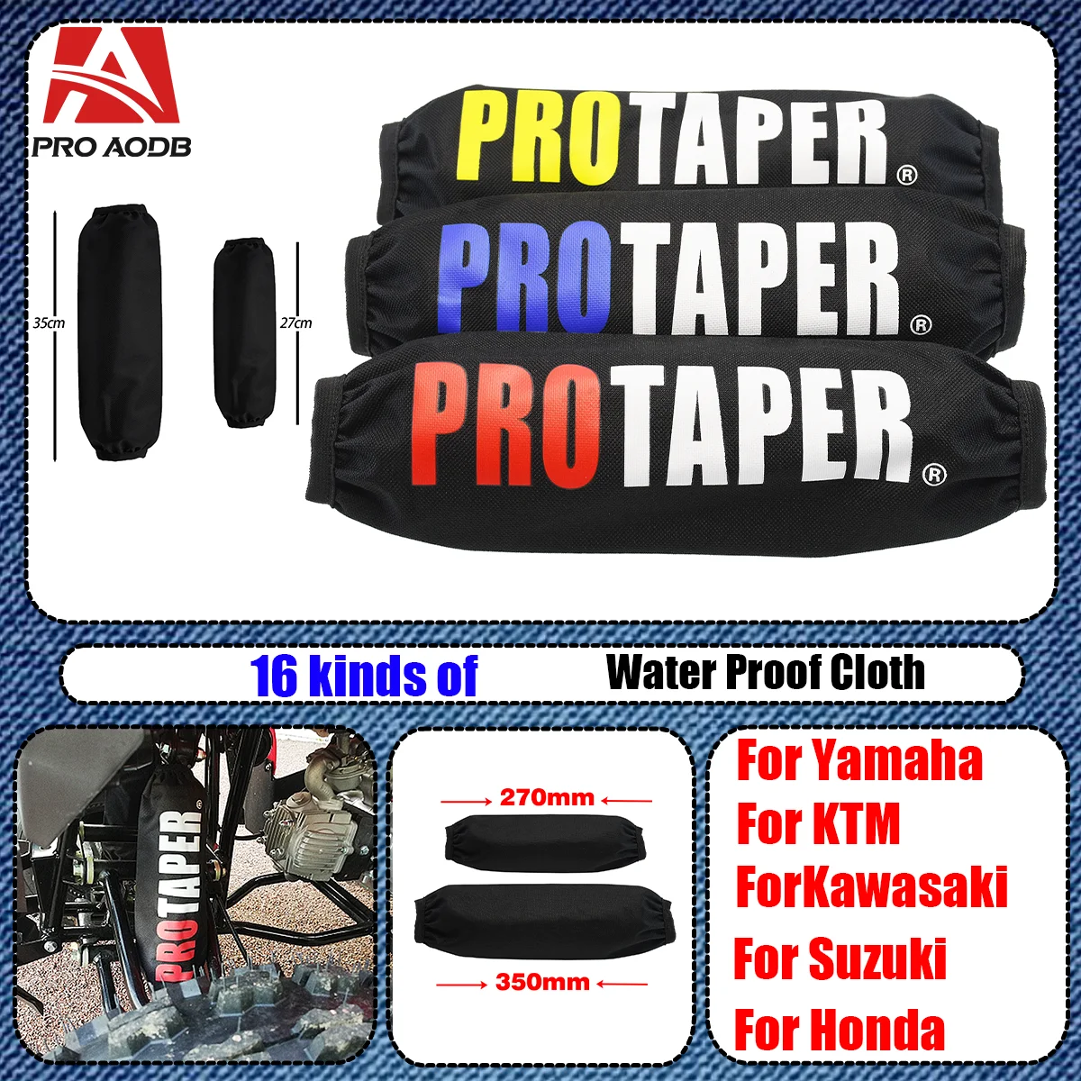 Motorcycle electric car ATV Front and rear shock absorber dust cover spring shock absorption protective cloth cover 270mm~350mm
Motorcycle electric car ATV Front and rear shock absorber dust cover spring shock absorption protective cloth cover 270mm~350mm