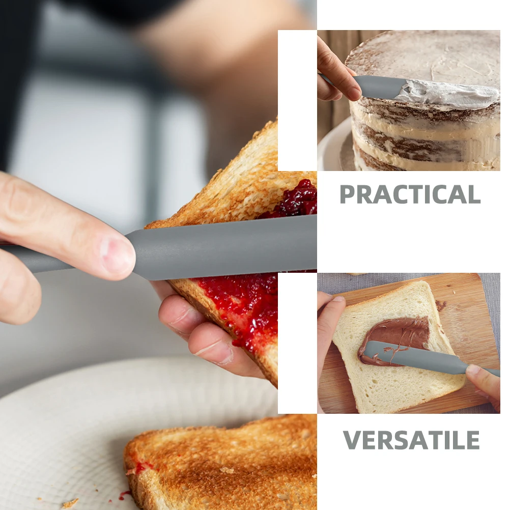 2Pcs Grey Spatula Food Grade Kitchen Baking Scraper for Mixing Cream Portable Cake Silicone Butter Spatula Tool
2Pcs Grey Spatula Food Grade Kitchen Baking Scraper for Mixing Cream Portable Cake Silicone Butter Spatula Tool