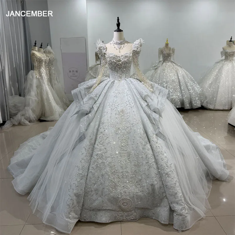 Charming Wedding Dresses Glitter Bridal Gowns Long Sleeves Robe For Formal Party Backless Vestido De Novia 2024 Customized XS122
Charming Wedding Dresses Glitter Bridal Gowns Long Sleeves Robe For Formal Party Backless Vestido De Novia 2024 Customized XS122
