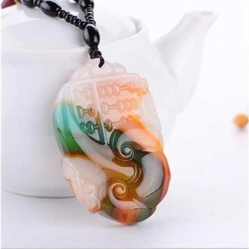 Color Jade Wishful Abacus Jade Pendant, Classic Ethnic Style Necklace
Color Jade Wishful Abacus Jade Pendant, Classic Ethnic Style Necklace