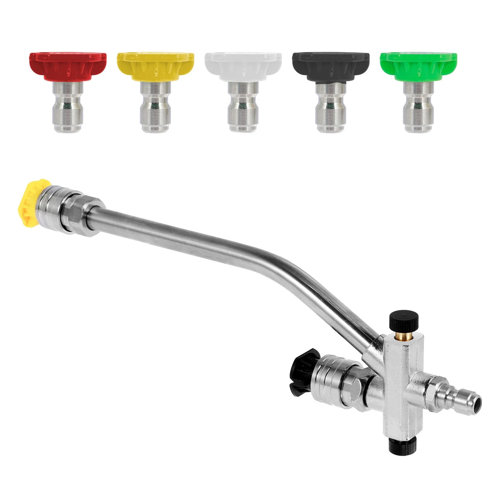 Pressure Washer Foam Cannon Attachment with Dual-Connector and 5 Nozzle Tips Stainless Steel Pressure Washer Double Tip
Pressure Washer Foam Cannon Attachment with Dual-Connector and 5 Nozzle Tips Stainless Steel Pressure Washer Double Tip