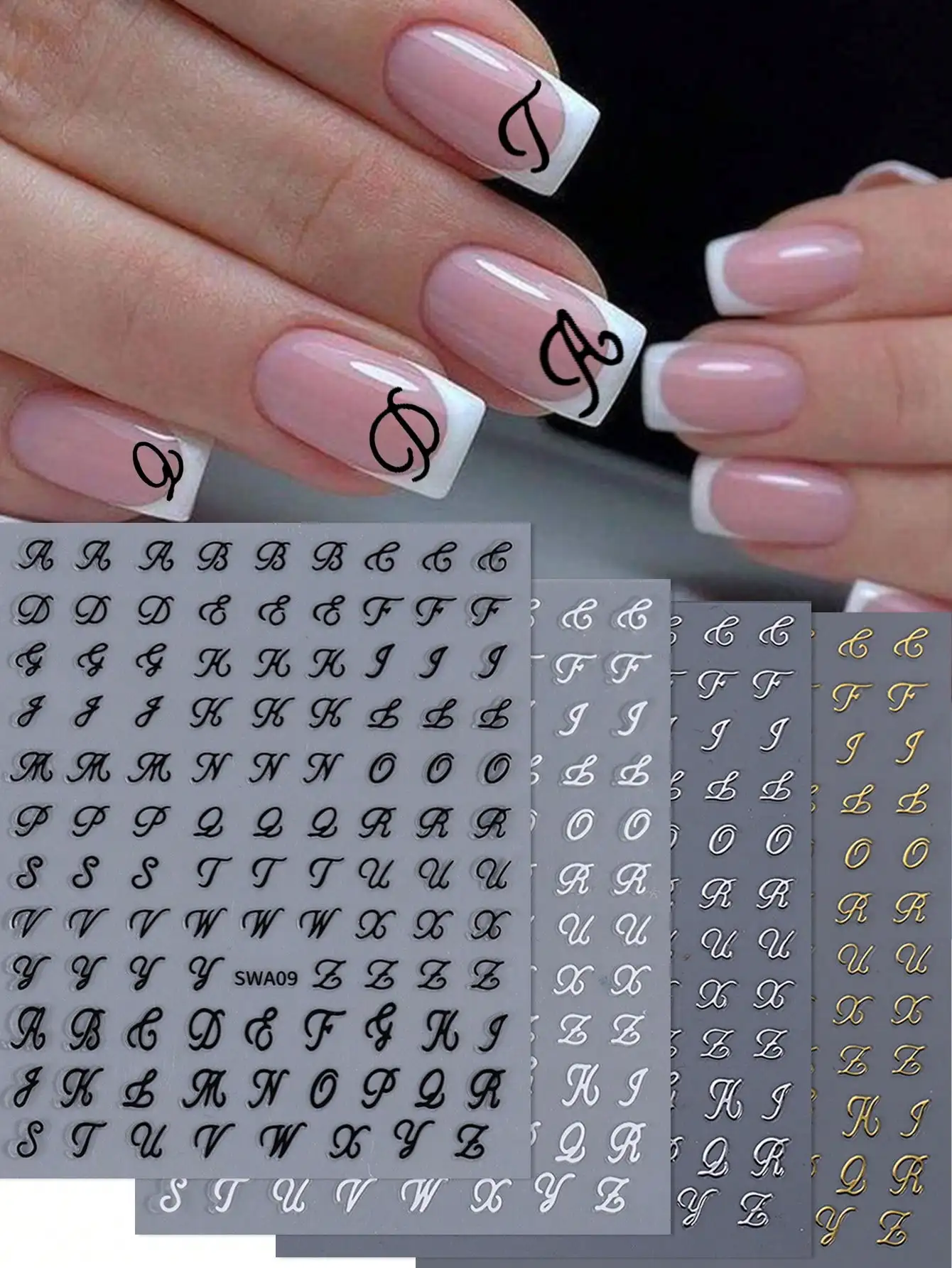 4pcs/Set English Letter Nail Art Stickers, White, Black, Gold, Silver, 3D Nail Decals DIY Nail Art Decorations, Nail Supplies Nails
4pcs/Set English Letter Nail Art Stickers, White, Black, Gold, Silver, 3D Nail Decals DIY Nail Art Decorations, Nail Supplies Nails