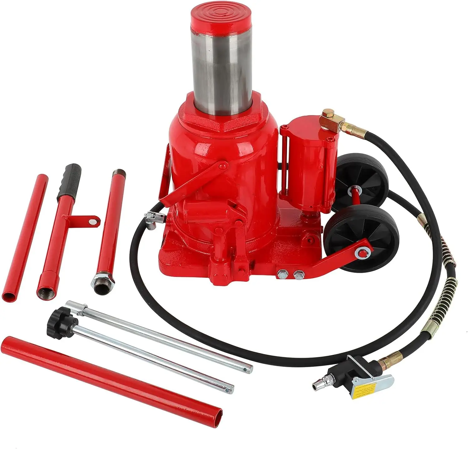 50-тонный домкрат для бутылок с воздушным/гидравлическим подъемником для автогрузовиков и автофургонов с ручкой - красный
50-тонный домкрат для бутылок с воздушным/гидравлическим подъемником для автогрузовиков и автофургонов с ручкой - красный