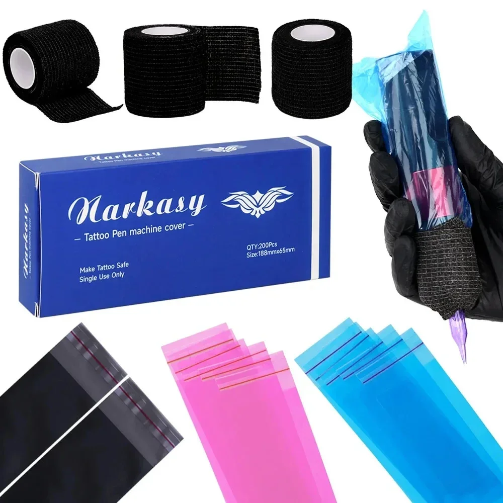 200Pcs Tattoo Machine Covers with Self-adhesive Strip, 4Pcs Tattoo Grip Wrap and Tattoo Pen Machine Bags
200Pcs Tattoo Machine Covers with Self-adhesive Strip, 4Pcs Tattoo Grip Wrap and Tattoo Pen Machine Bags
