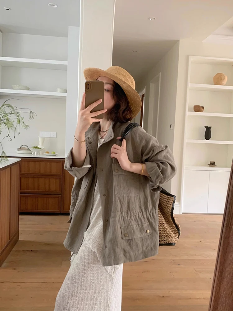Brown Trench Women'S Coat Top Purple Slim Turn Down Gathered Turn-Down Decoration Large Wrinkled Gradient Early Elastic Fiber
Brown Trench Women'S Coat Top Purple Slim Turn Down Gathered Turn-Down Decoration Large Wrinkled Gradient Early Elastic Fiber