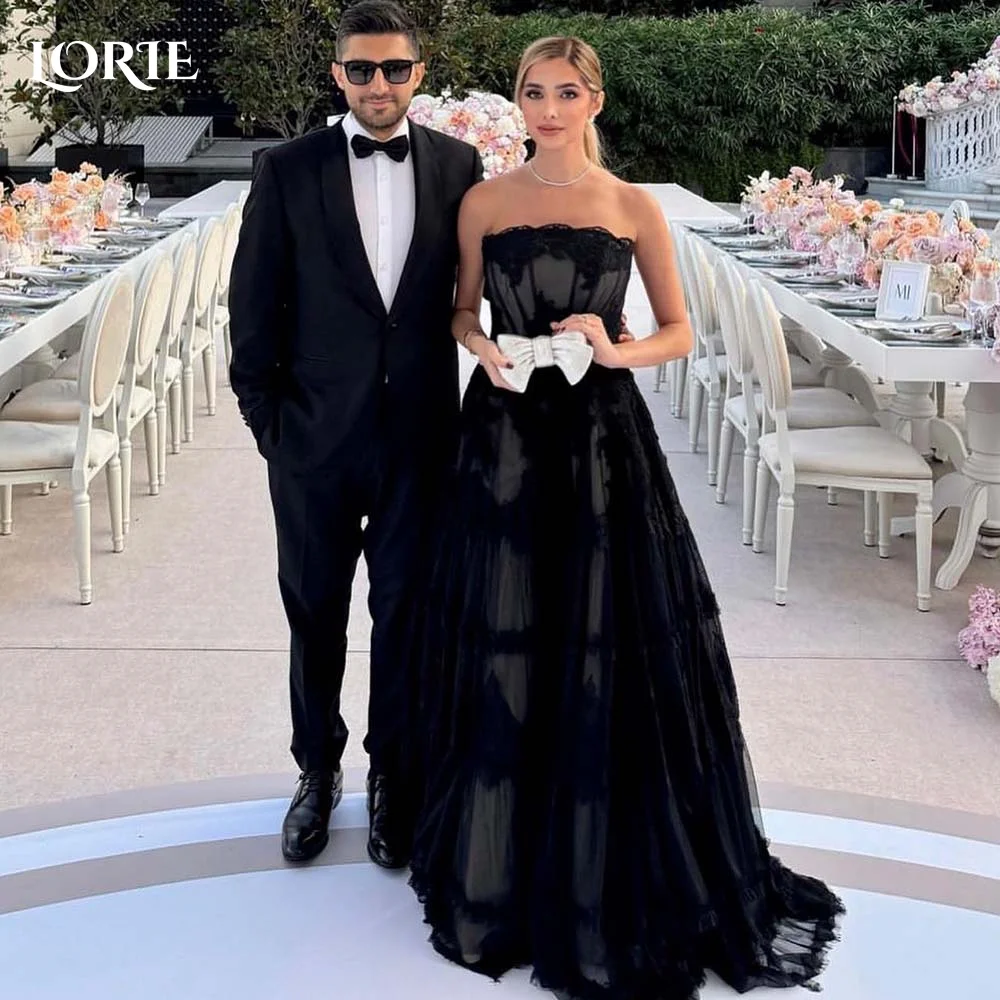 LORIE Lace Appliques Evening Dress A-Line Black Strapless Prom Party Dress on Offer Clearance Customized Party Dress Prom Dress
LORIE Lace Appliques Evening Dress A-Line Black Strapless Prom Party Dress on Offer Clearance Customized Party Dress Prom Dress