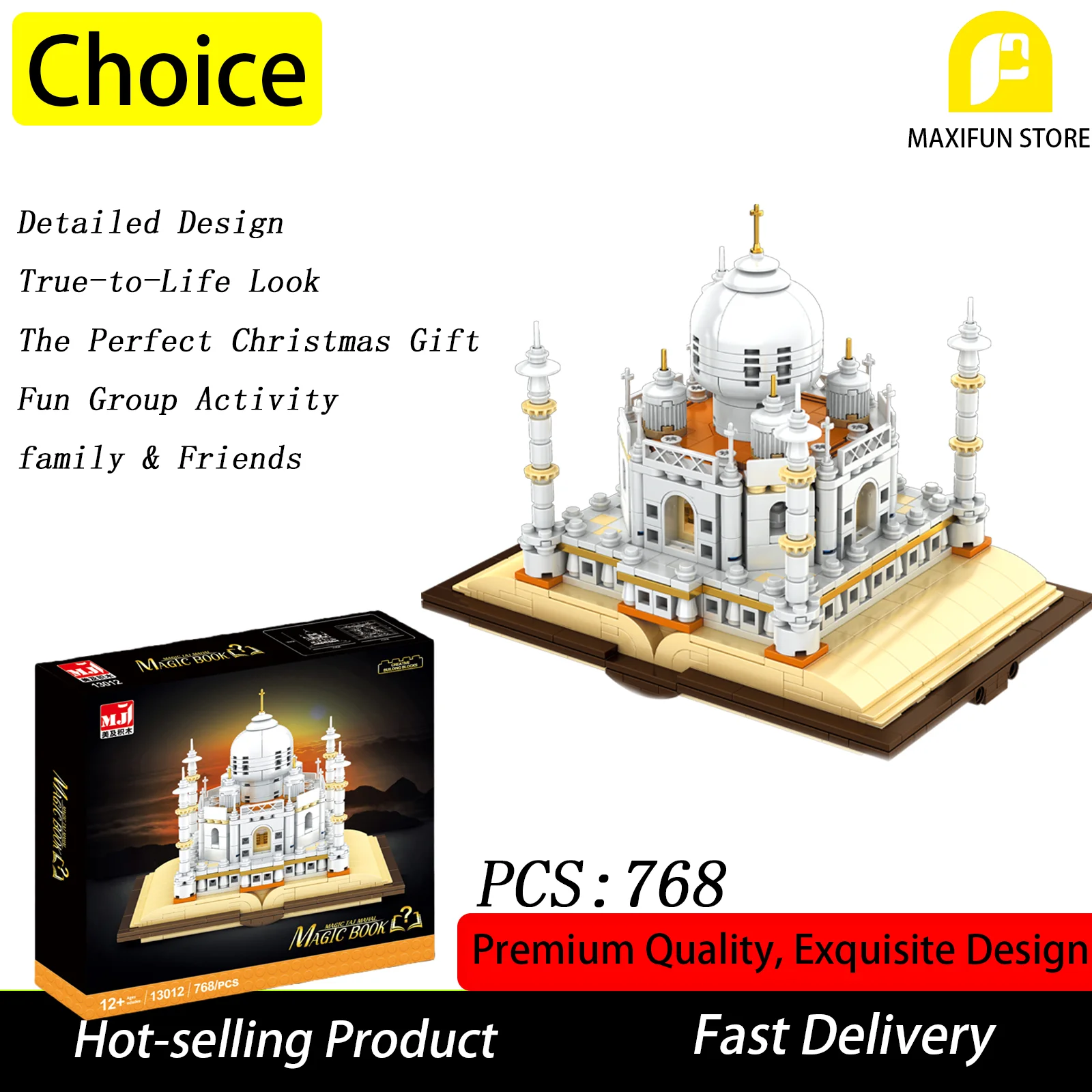 768 шт., набор строительных блоков Taj Mahal MOC, модель архитектуры, комплект для взрослых и детей, творческий декор для рабочего стола «сделай сам», Рождество, день рождения
768 шт., набор строительных блоков Taj Mahal MOC, модель архитектуры, комплект для взрослых и детей, творческий декор для рабочего стола «сделай сам», Рождество, день рождения