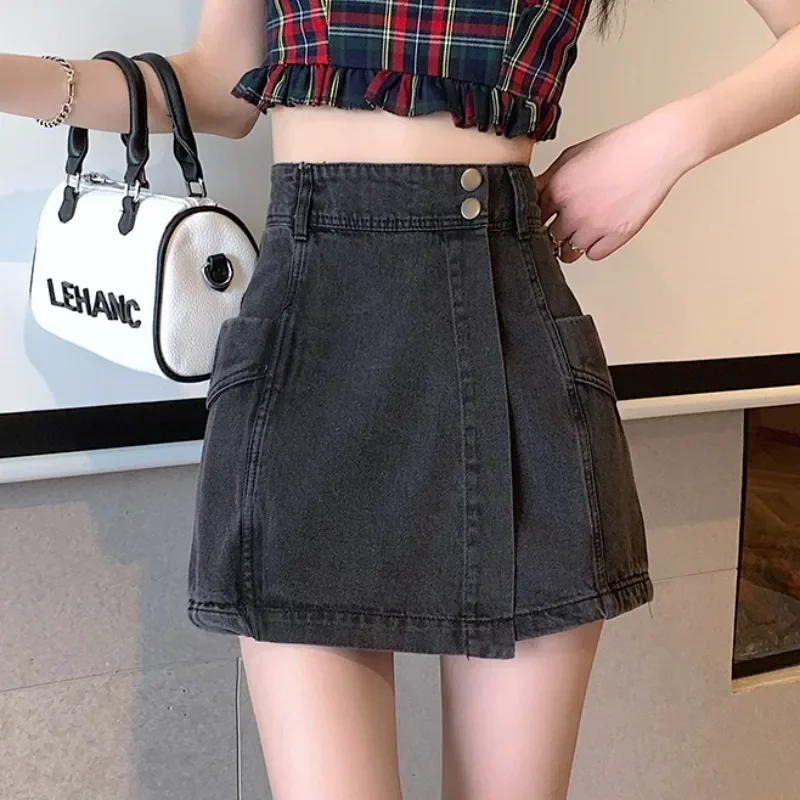 Vintage Denim Shorts Skirt For Women 2025 Summer Fashion Irregular Women's A-Line Mini Skirt Female Street High Waist Skirt
Vintage Denim Shorts Skirt For Women 2025 Summer Fashion Irregular Women's A-Line Mini Skirt Female Street High Waist Skirt