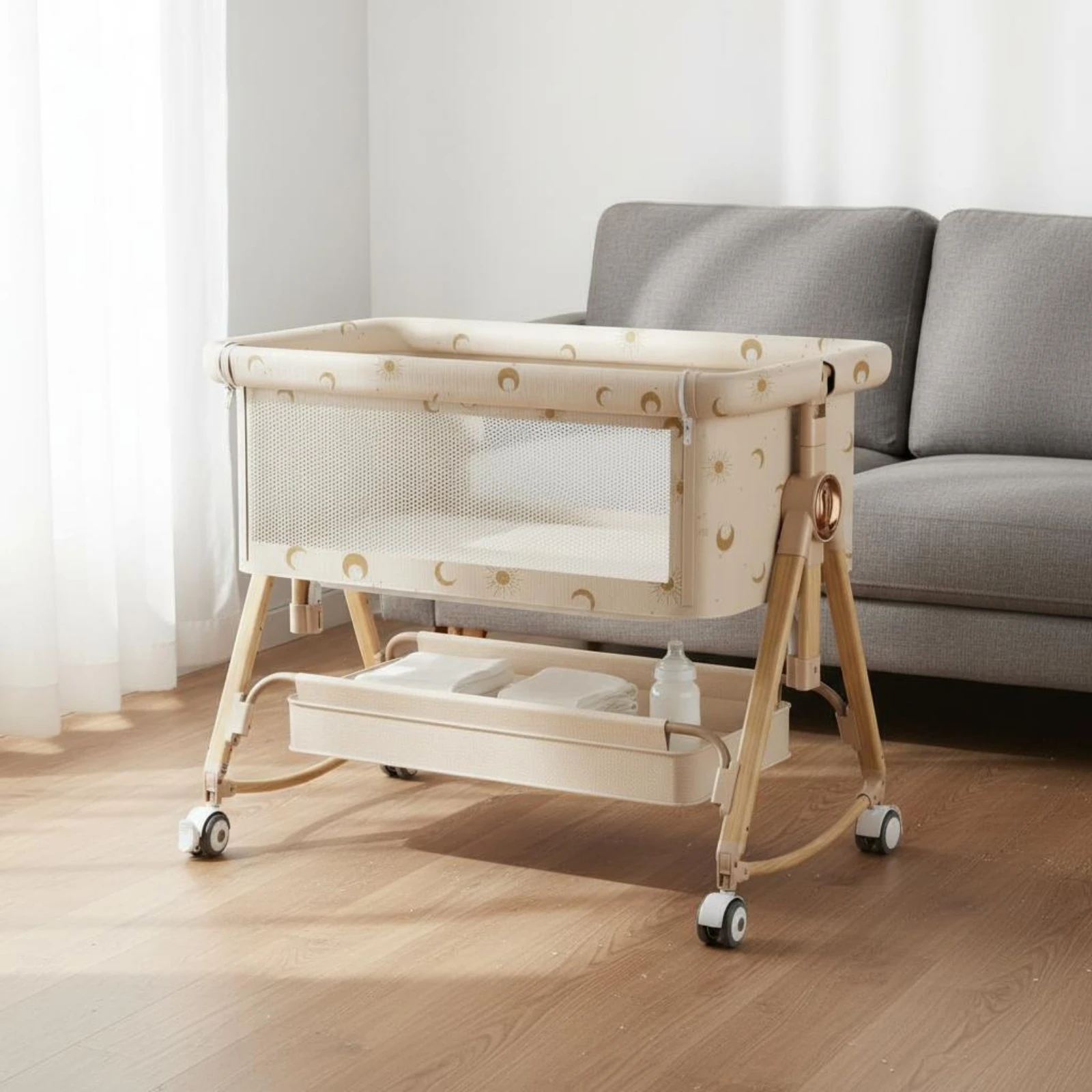 Baby Bedside Crib Foldable Portable Crib Folding Baby Bed 3 in 1 Design Folding Bassinet Lightweight for Babies
Baby Bedside Crib Foldable Portable Crib Folding Baby Bed 3 in 1 Design Folding Bassinet Lightweight for Babies