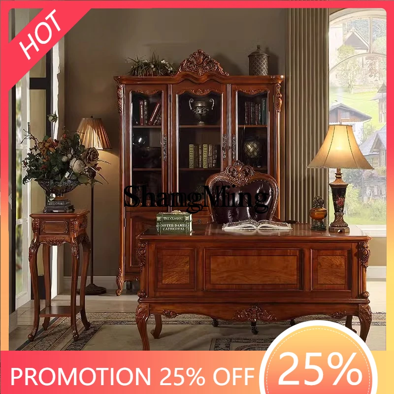 Компьютерный стол из массива дерева SM Home, письменный стол для взрослых, резной ретро-стол для учебы
Компьютерный стол из массива дерева SM Home, письменный стол для взрослых, резной ретро-стол для учебы