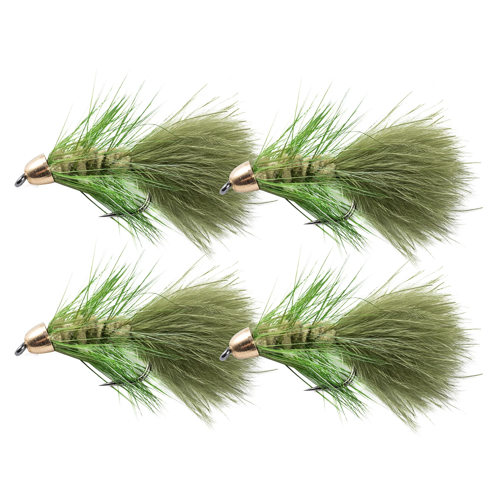 Goture 4PCS Brass Bead Head Flash Woolly Bugger Streamer Artificial Streamer Fly Trout Fly Fishing Lure Green Baits
Goture 4PCS Brass Bead Head Flash Woolly Bugger Streamer Artificial Streamer Fly Trout Fly Fishing Lure Green Baits