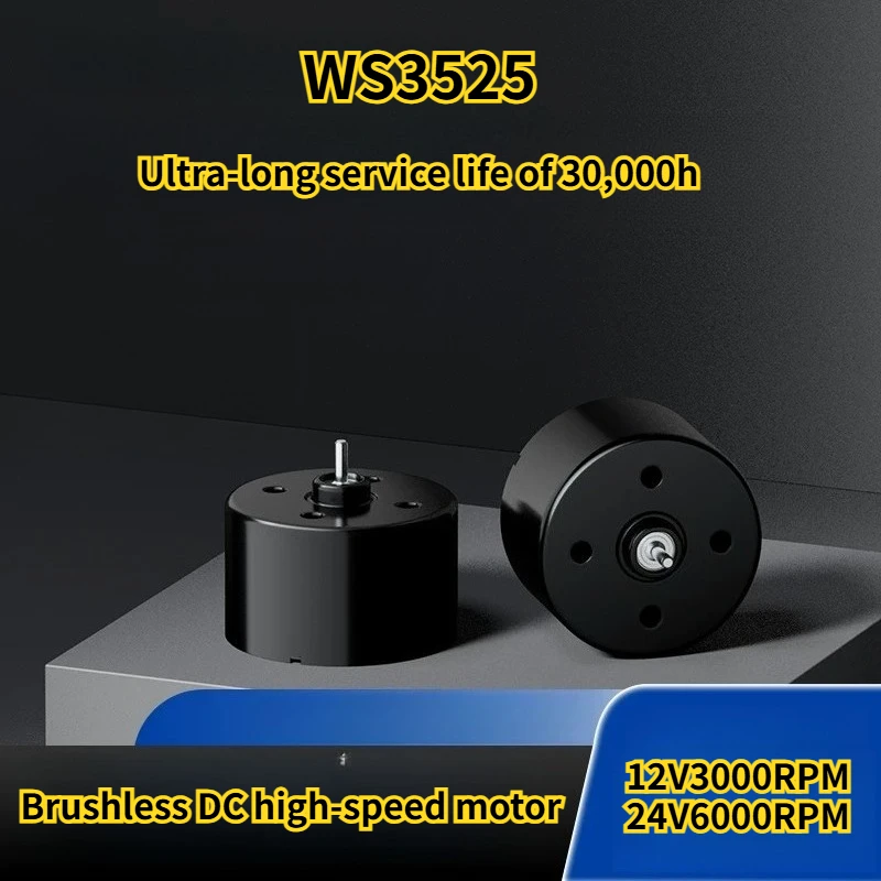 WS3525 DC Brushless Motor 12V3000PRM/24V6000RPM Built-in Hall-driven Miniature High-speed Silent Small Motor.
WS3525 DC Brushless Motor 12V3000PRM/24V6000RPM Built-in Hall-driven Miniature High-speed Silent Small Motor.