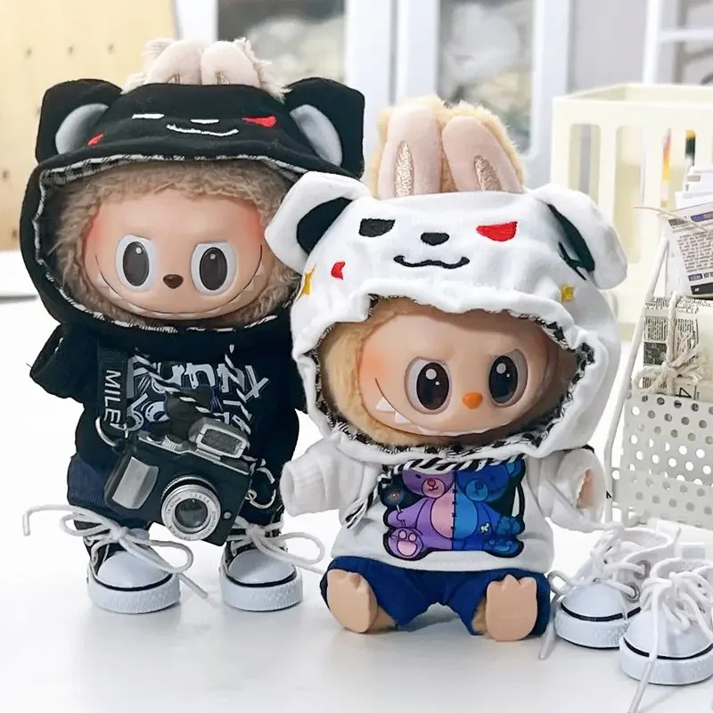 15cm/17cm Hangaring Labubu Overalls with Bear Pattern Camera Shoes Adorable Baby Clothing Sitting Party Accessories Clothing
15cm/17cm Hangaring Labubu Overalls with Bear Pattern Camera Shoes Adorable Baby Clothing Sitting Party Accessories Clothing
