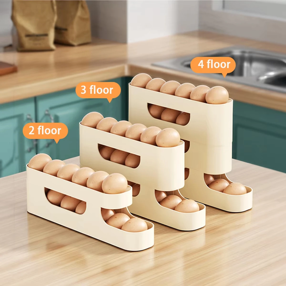 Rolling Egg Storage Holder for Fridge Side Door with Egg Container and Fresh-keeping Function Storage Organizer for Kitchen
Rolling Egg Storage Holder for Fridge Side Door with Egg Container and Fresh-keeping Function Storage Organizer for Kitchen