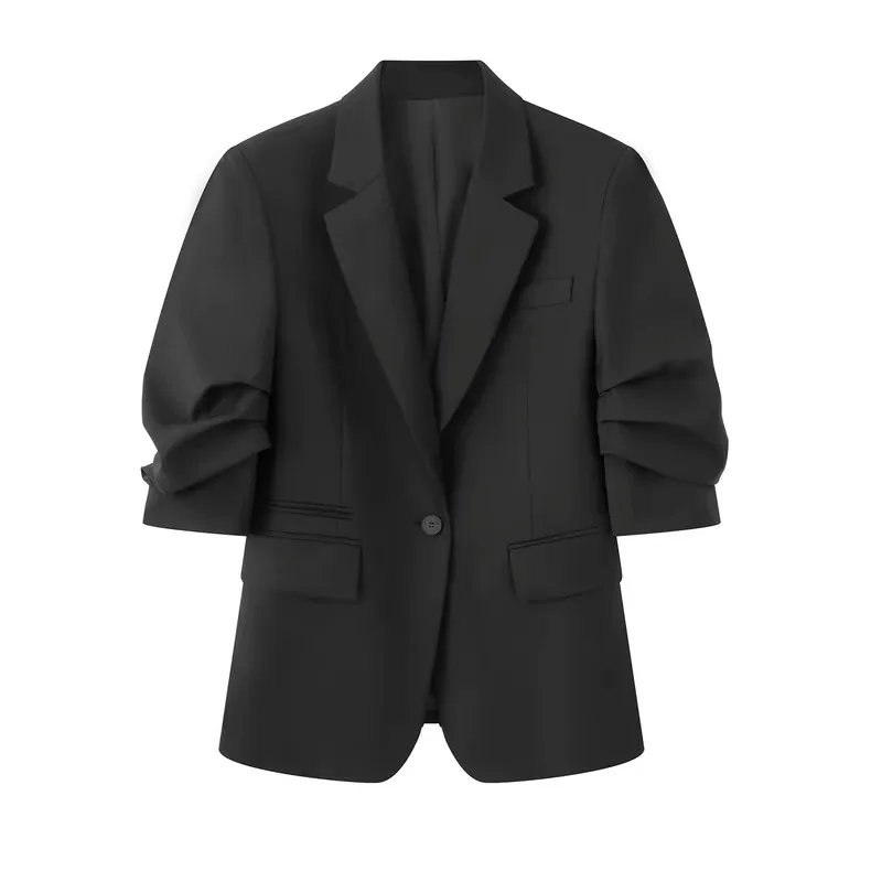 Aiyaa 2026 Spring Summer Commute Style Slim Fit Black Seven Sleeve Button up Women's Suit Jacket Elegant Professional Short Coat
Aiyaa 2026 Spring Summer Commute Style Slim Fit Black Seven Sleeve Button up Women's Suit Jacket Elegant Professional Short Coat