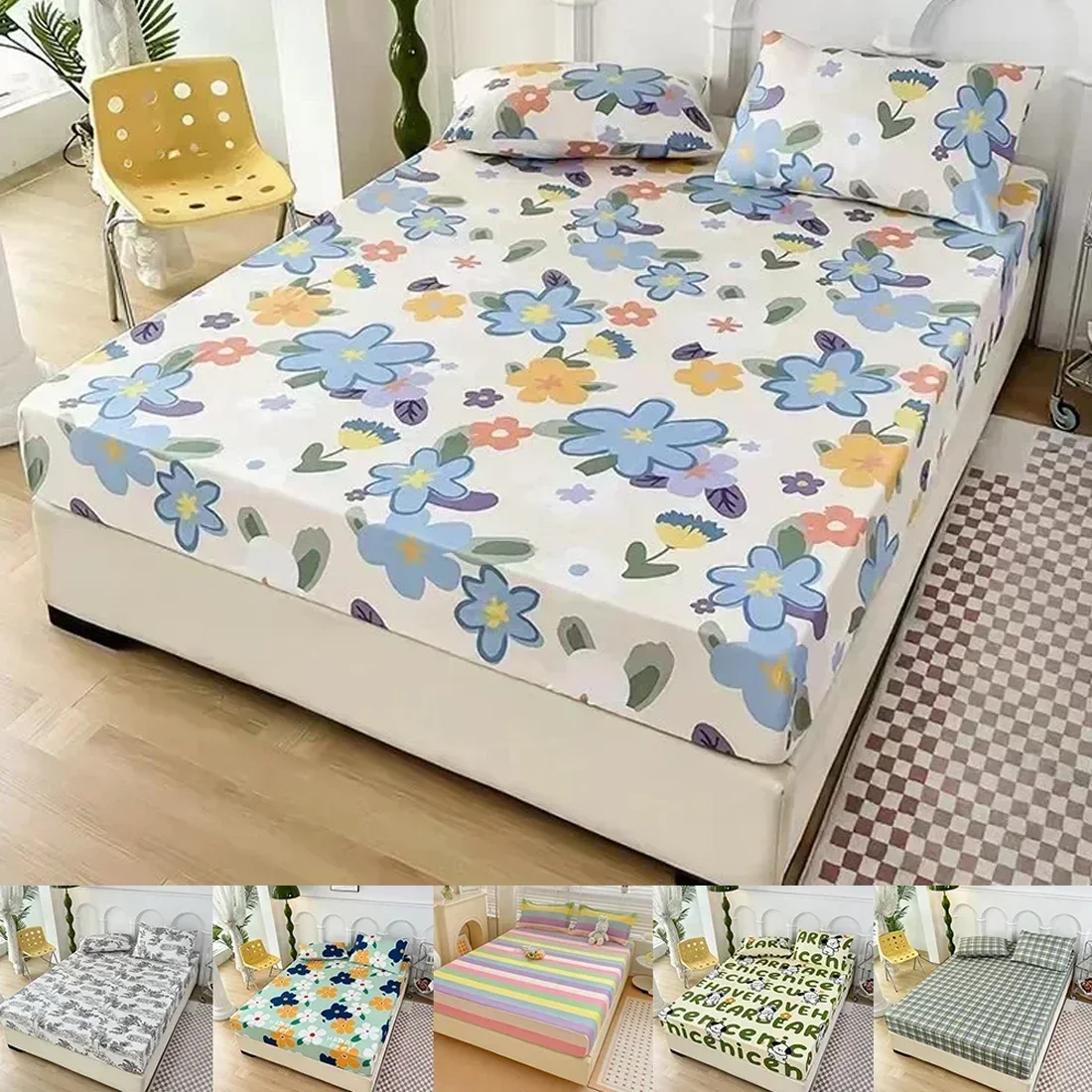 Washable Cotton Fitted Sheet Single Piece Non Slip Mattress Protective Cover Full Cover Bed Sheet Simmons Cover with Pillowcase
Washable Cotton Fitted Sheet Single Piece Non Slip Mattress Protective Cover Full Cover Bed Sheet Simmons Cover with Pillowcase
